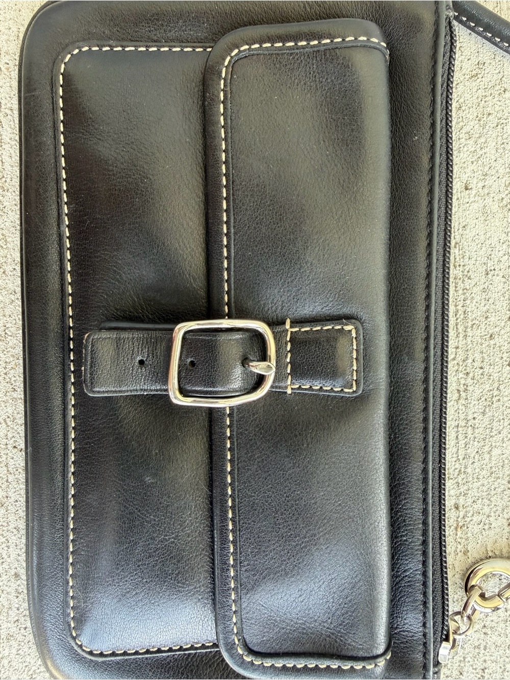 Vintage Coach Black Leather Buckle Wristlet Baguette Y2K Mini Purse 7” Shoulder - Picture 10 of 10
